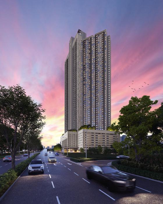Architectural render of The Lighthauz, a direct developer serviced residence in George Town, Penang