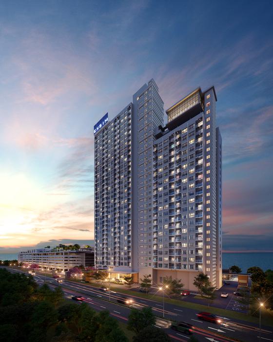 Architectural render of Sea Crestz @ Kuantan Waterfront Resort City, a direct developer serviced residence in Kuantan, Pahang