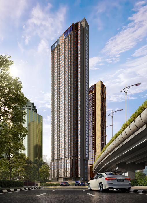 Architectural render of Phoeniz Suites @ KL City Centre, a direct developer serviced residence in Kuala Lumpur, Kuala Lumpur