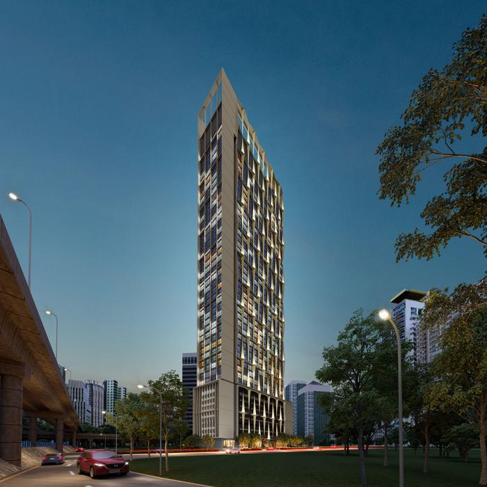Architectural render of MENARA SUTERA RIA (HUGOZ SUITES @ KL CITY CENTRE), a direct developer serviced residence in Kuala Lumpur, Kuala Lumpur